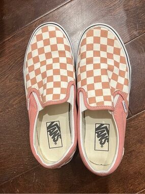 🐷 Vans Checkerboard Sneakers dusty pink sz 8 🐷